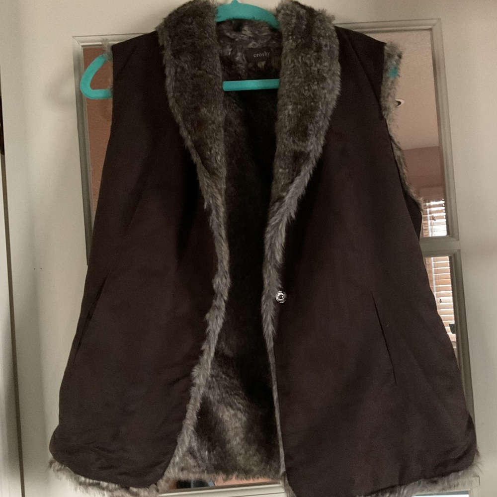 Faux suede lined vest